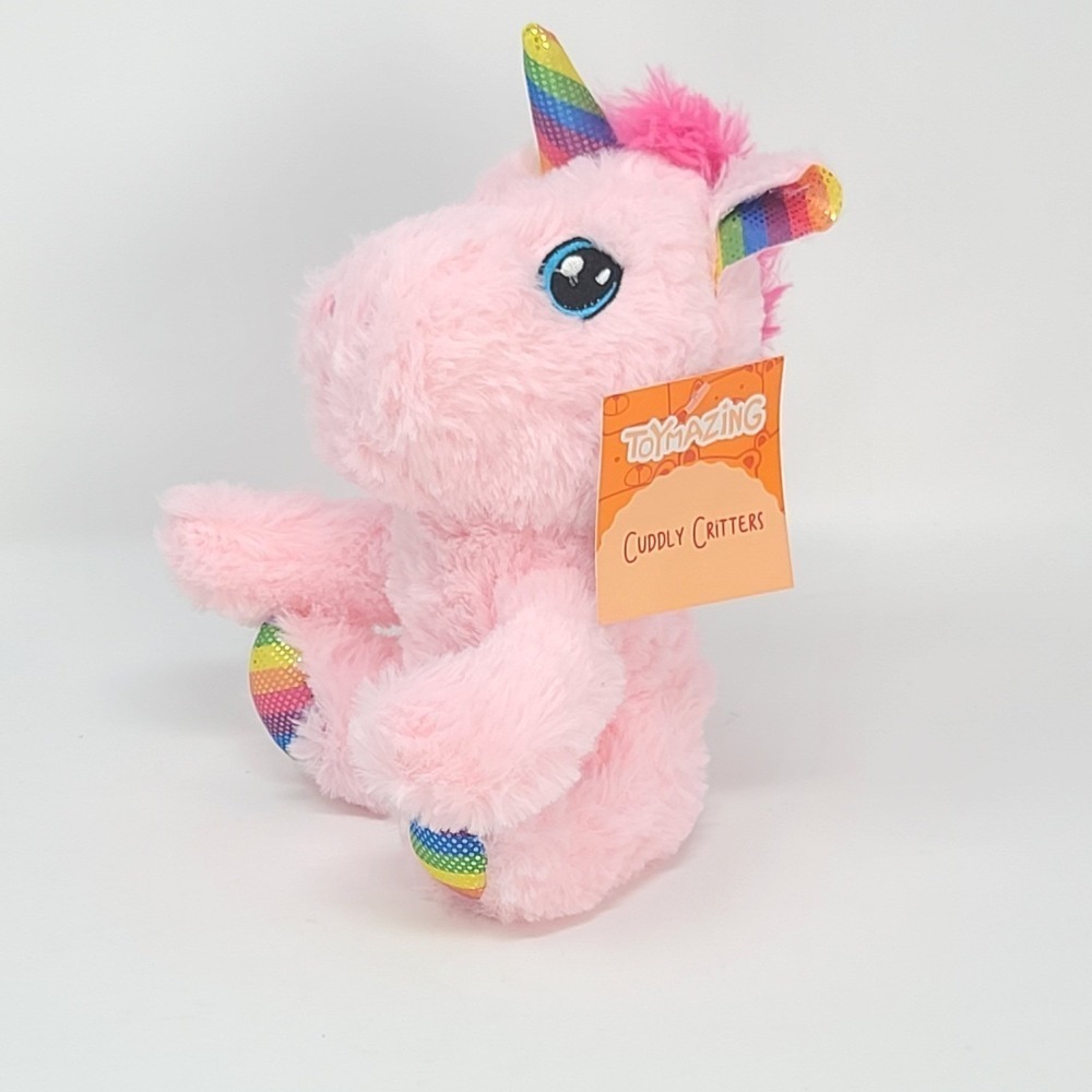 Midwood Brands Unicorn Plush Kids Toy 9in Pink Rainbow Horn New With Tags